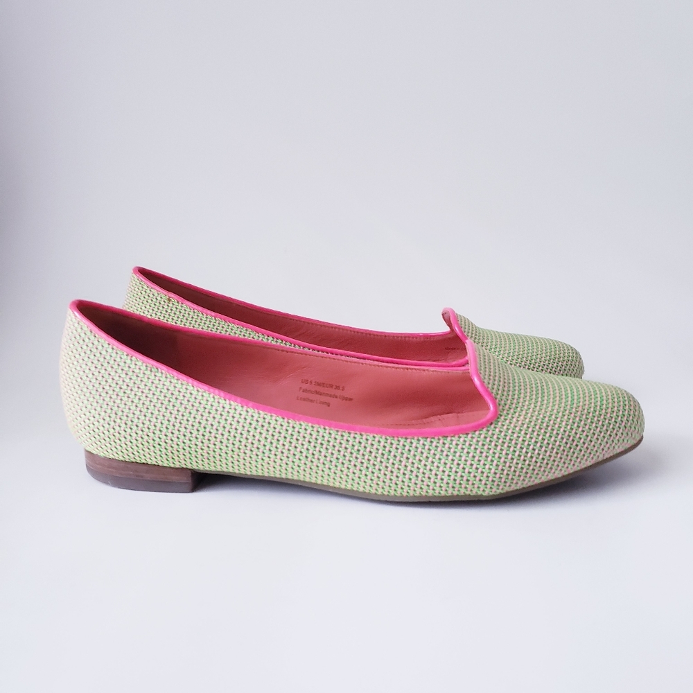Vintage Via Spiga Green and Pink Flats - Picture 2 of 15